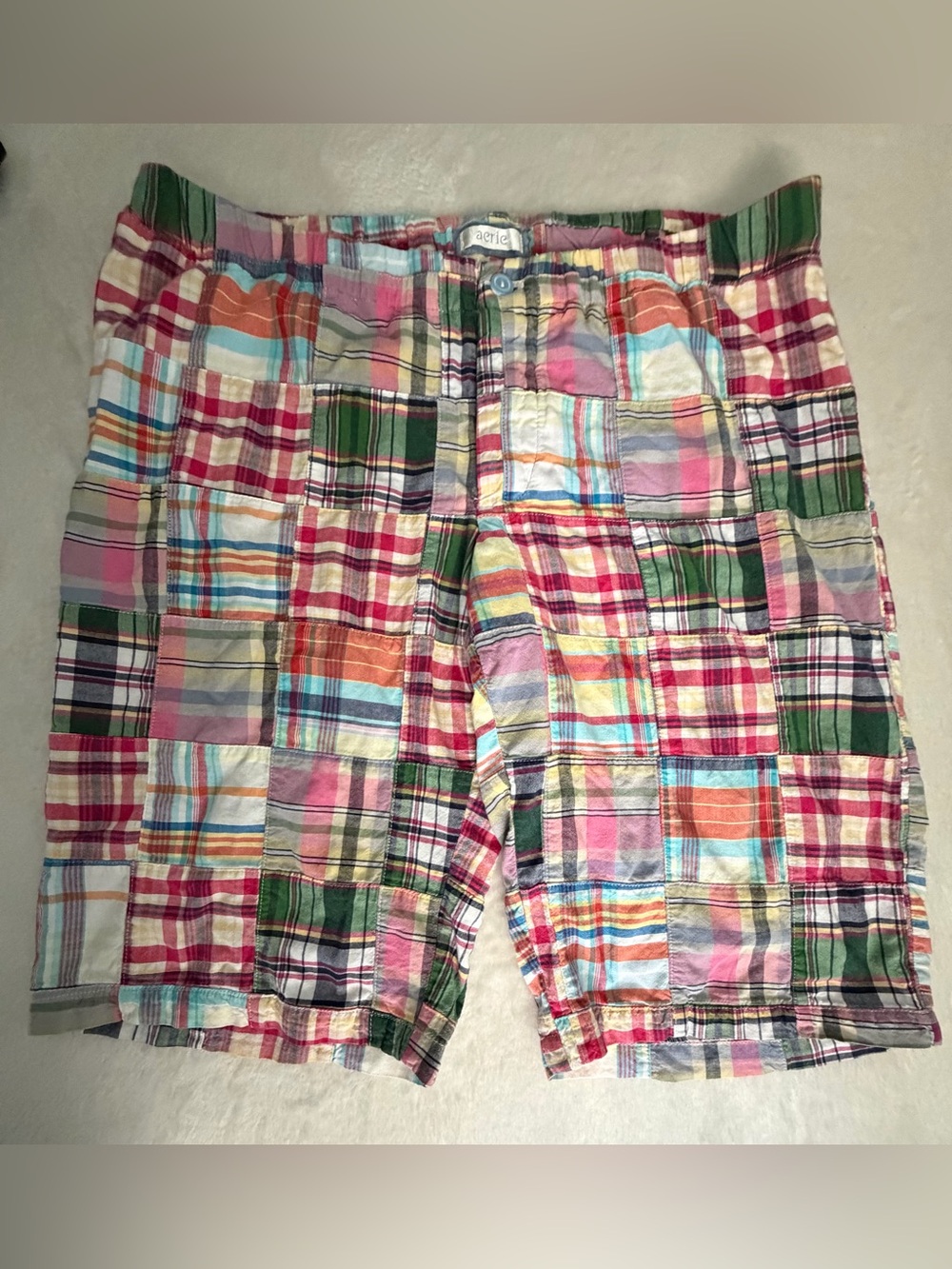 aerie Vintage Y2K Cotton Patchwork Plaid Women's Multicolor Lightweight Shorts